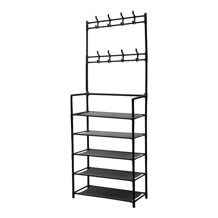 5-Tier Shoe Rack with Coat Hanger