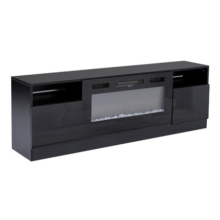 Black Recessed 36 inch Electric Fireplace 3 Flame Colours with TV Stand