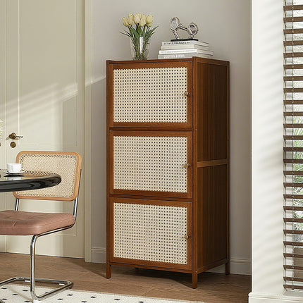 3 Tier Narrow Bookcase with Doors