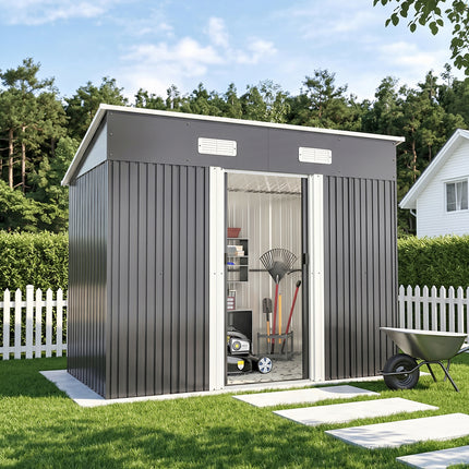 4x8FT Metal Storage Tool Shed for Garden Patio