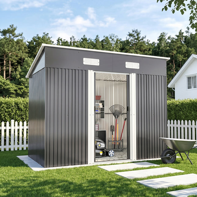 4x8FT Metal Storage Tool Shed for Garden Patio