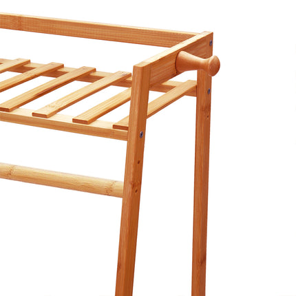 Bamboo Bedroom Garment Clothes Rack Brown 130cm