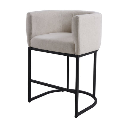 Set of 2 Low Back Upholstered Bar Stools