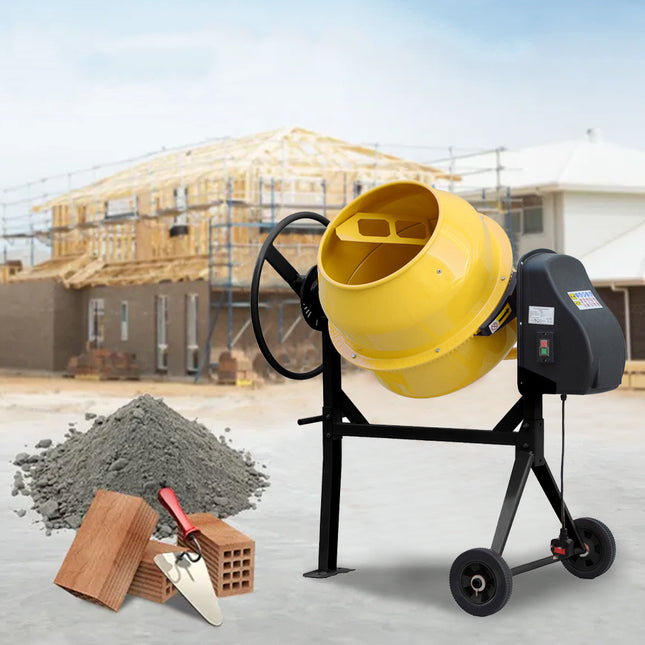 132cm Electric Portable Cement Concrete Mixer with Wheels