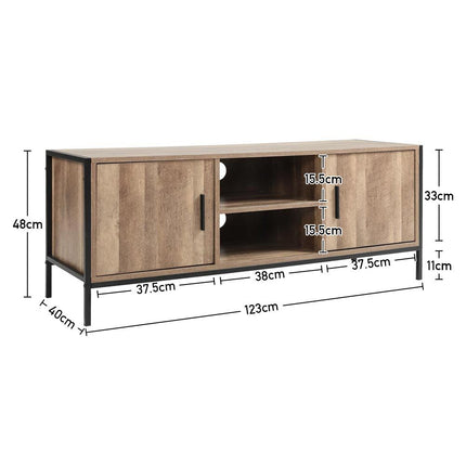 Brown Rustic Metal Frame TV Stand