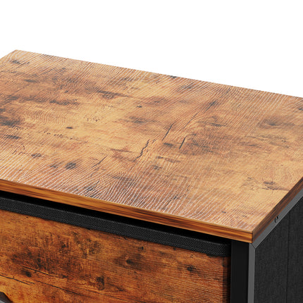 Nightstand Bedside Table with 2 Fabric Storage Drawers