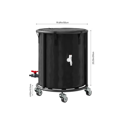 114L/ 190L Portable Rain Barrel with Castors