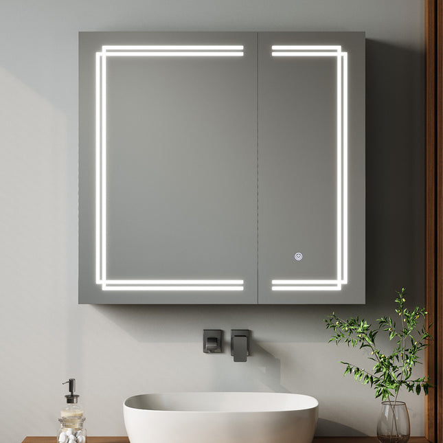 Wall-mounted Bathroom Mirror Cabinet with Led Lights