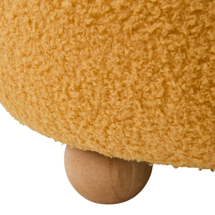 Round Teddy Fleece Upholstered Footstool