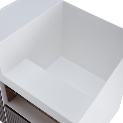 Large Capacity White Makeup Organizer with Semi Transparent Drawers