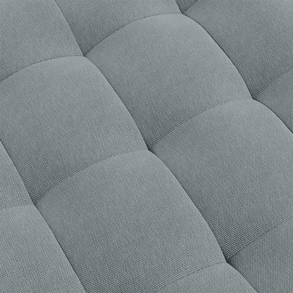 Grey Linen Fabric Padded Wooden Leg Footstool