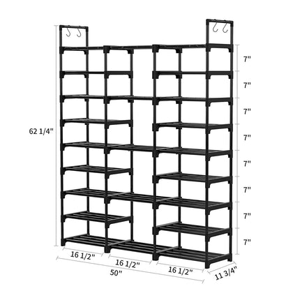 Large 9-Tier Open-Style Shoe Rack