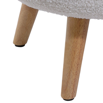 White Creative Teddy Bear Fabric Footstool