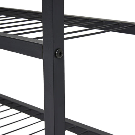 Three-Tier Shoe Organizer Shelf in Brown Modern Walnut