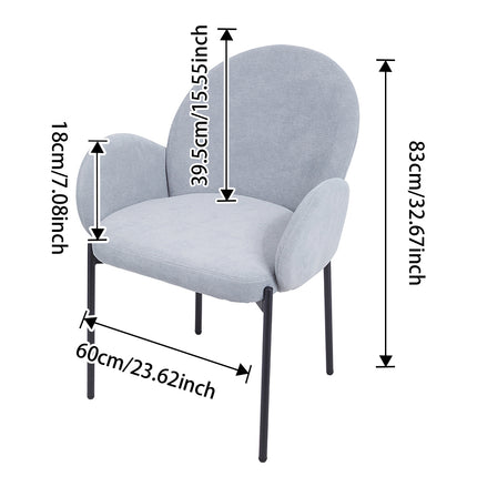 2Pcs Upholstered Dining Chairs with Armrest