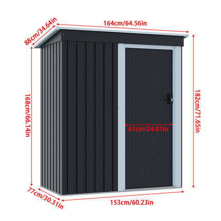 3 x 5FT Outdoor Metal Storage Shed with Lockable Door