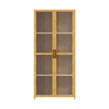 4-Tier Narrow Bookcase Storage Cabinet with Acrylic Door