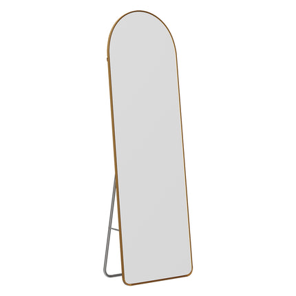 Modern Arched Metal Floor Mirror Gold/ Black