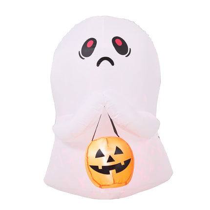 3FT Halloween Inflatable Ghost Holding Pumpkin Bucket with LED Lights