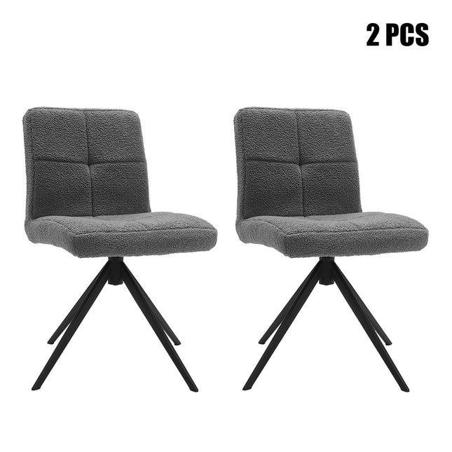 2Pcs Plush Breakfast Bar Stools,Grey 83cm H