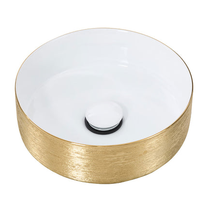 Round Ceramic Countertop Washbasin Vessel Sink