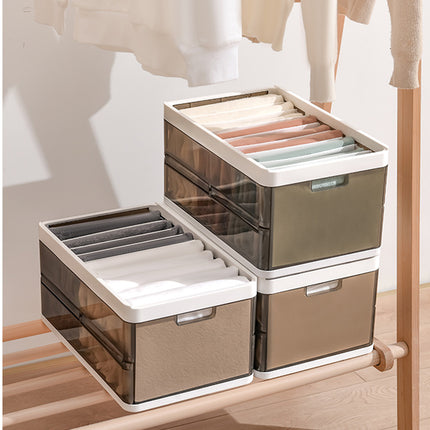Folding Clothes Organiser Wardrobe Drawer Storage Box with Dividers