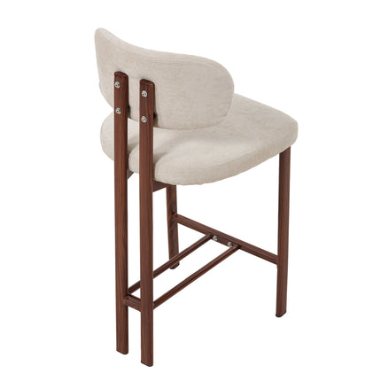 Set of 2 Chenille Upholstered Bar Stools