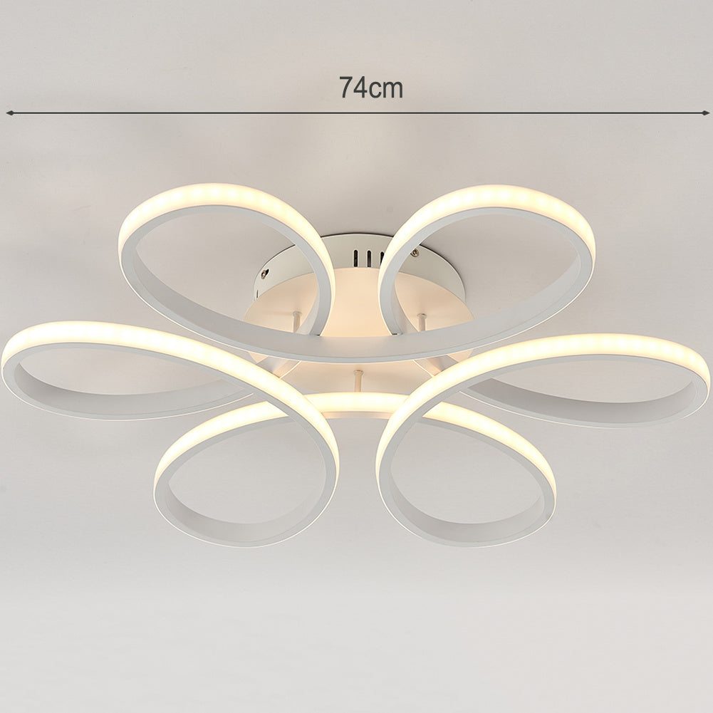 Floral Pendant Chandelier with Remote Control LED Dimmable Ceiling Light 74/58CM