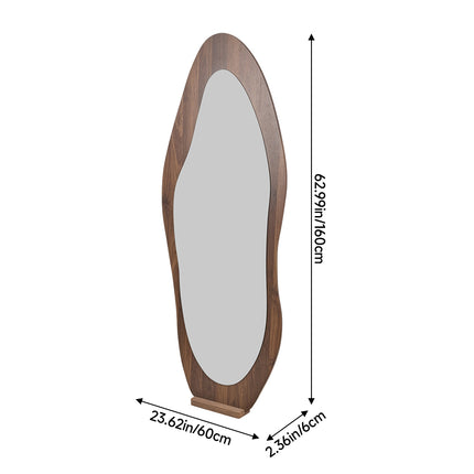 160cm Wooden Frame Full Length Mirror with Mirror Base