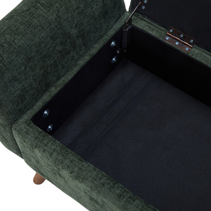 Chenille Upholstered Storage Bench