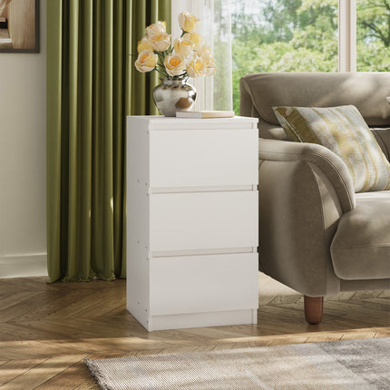 Wooden Nightstand Bedside Table with 3 Drawers