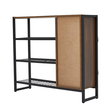 Three-Tier Shoe Organizer Shelf in Brown Modern Walnut