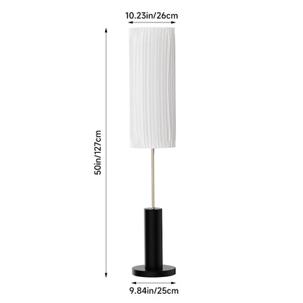 Simple Retro Floor Lamp with Fabric Lampshade