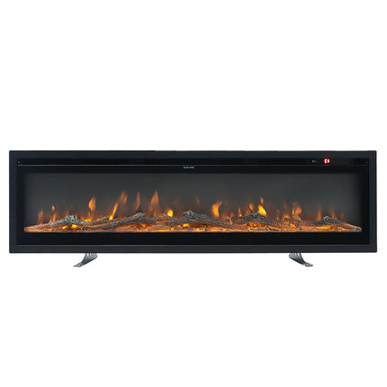 80 Inch Wall Mounted Freestanding Electric Fireplace with Remote 12 Flame Colours