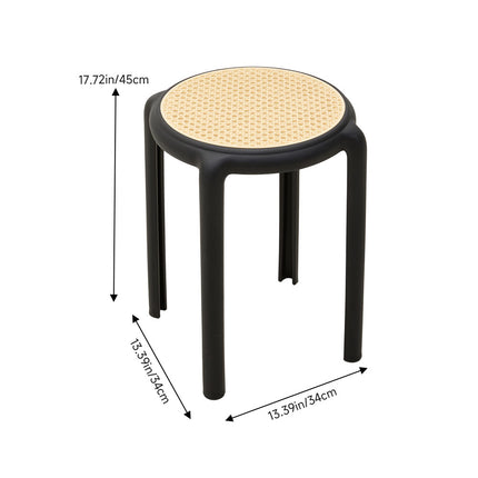 6Pcs Plastic Backless Stacking Stool Dining Chair