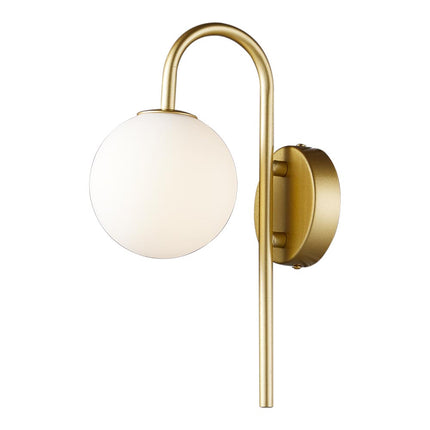Golden Wall Light with Frosted Glass Shade