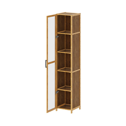 5-Tier Narrow Bookcase Storage Cabinet with Acrylic Door