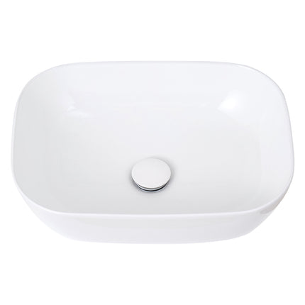 Oval Ceramic Countertop Basin with Central Drain Set