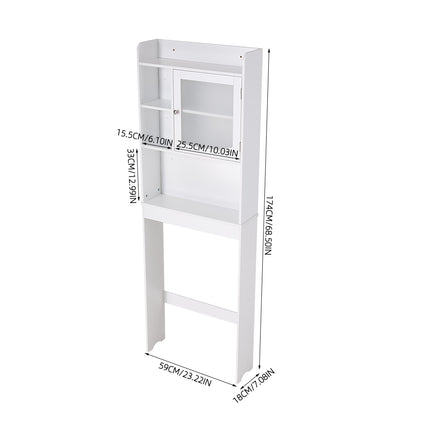 174cm Over The Toilet Bathroom Storage Cabinet with Mirror