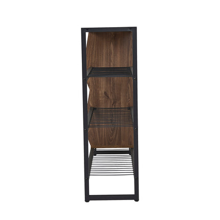 Three-Tier Shoe Organizer Shelf in Brown Modern Walnut