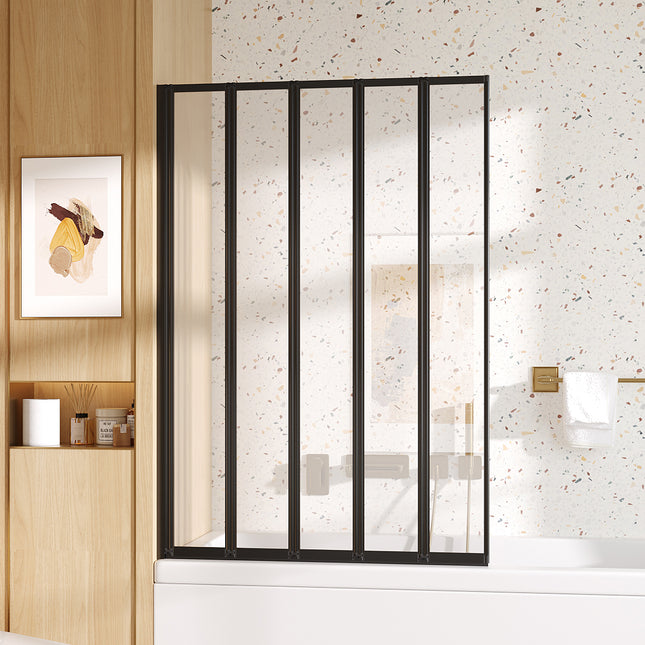 5 Panel Folding Over Bath Shower Screen