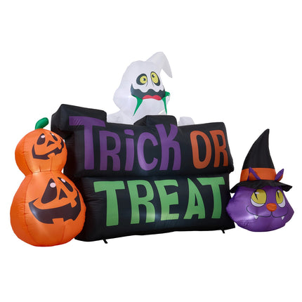 5.3FT Halloween Inflatable Pumpkin Ghost Cat Decoration with Built-in Lights
