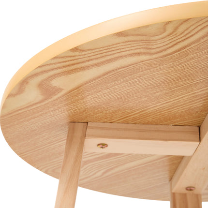 2-Tier Round Wooden Coffee Side Table