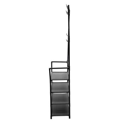 4-Tier Shoe Rack with Coat Hanger