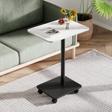 C Shaped Side Table with Wheels
