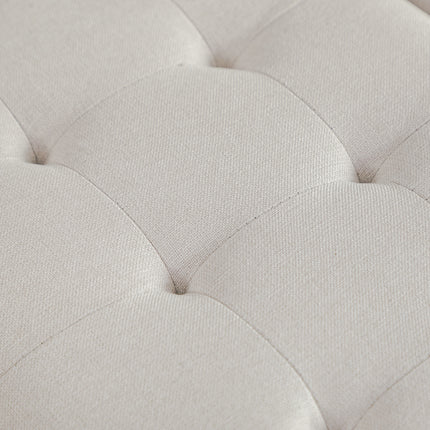 Square Linen Upholstered Storage Ottoman with Lift-Top & Flip Design