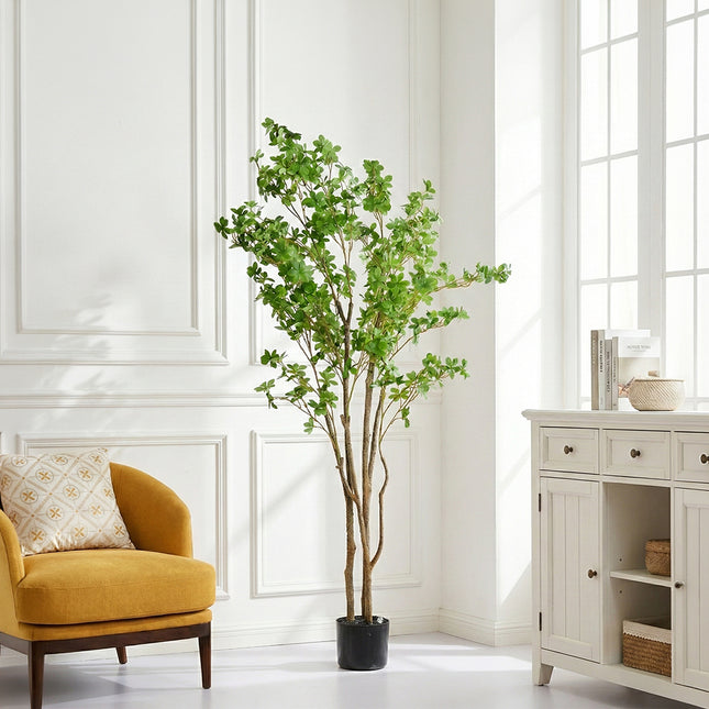 Artificial Enkianthus Tree Potted Plant Home Decoration