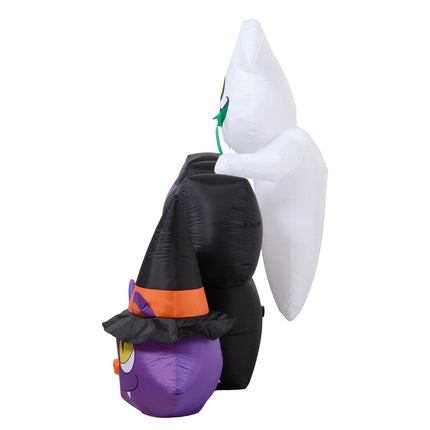5.3FT Halloween Inflatable Pumpkin Ghost Cat Decoration with Built-in Lights
