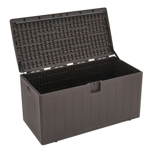Black 105 Gallon Outdoor Deck Box