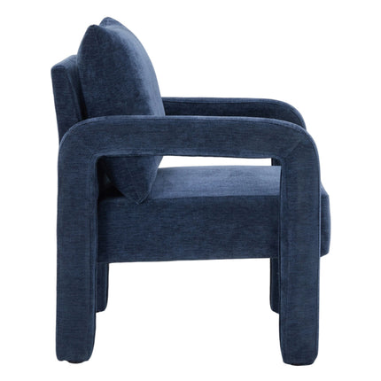 Chenille Upholstered Accent Chair with Lumbar Pillow